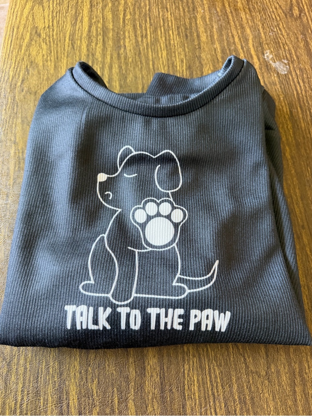 Juniors Dog Long Sleeve- Black "Talk to the Paw" NWOT